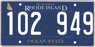RI license plate 102949