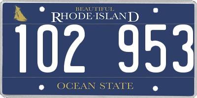 RI license plate 102953