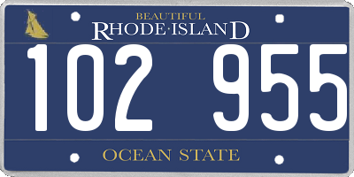 RI license plate 102955