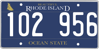RI license plate 102956