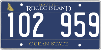 RI license plate 102959