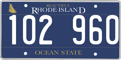 RI license plate 102960