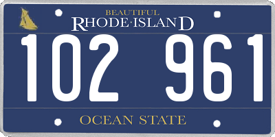 RI license plate 102961