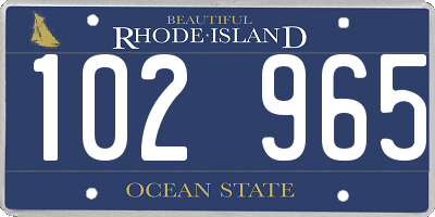 RI license plate 102965