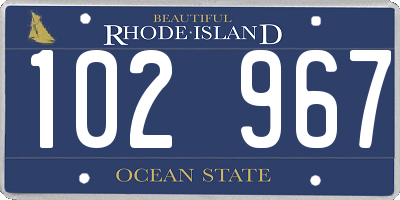 RI license plate 102967