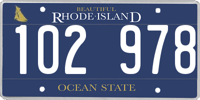 RI license plate 102978
