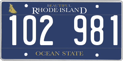 RI license plate 102981