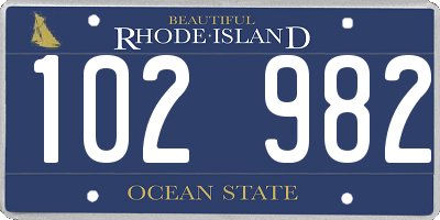 RI license plate 102982