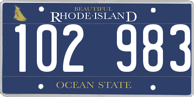 RI license plate 102983
