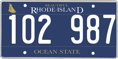 RI license plate 102987