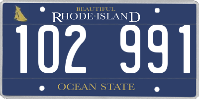 RI license plate 102991