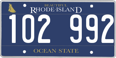RI license plate 102992