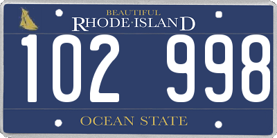 RI license plate 102998