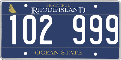 RI license plate 102999