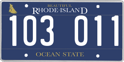 RI license plate 103011