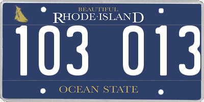 RI license plate 103013