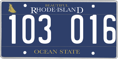 RI license plate 103016