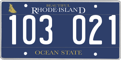 RI license plate 103021