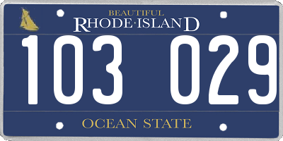 RI license plate 103029