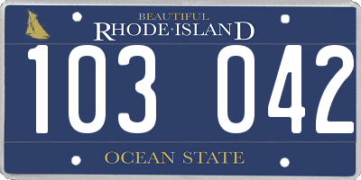 RI license plate 103042