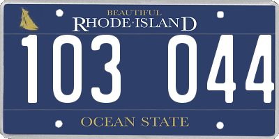 RI license plate 103044