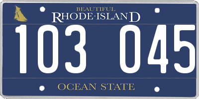 RI license plate 103045