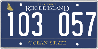 RI license plate 103057