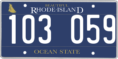 RI license plate 103059