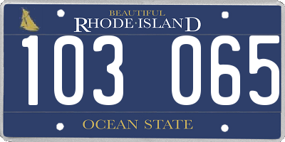RI license plate 103065
