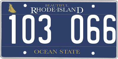 RI license plate 103066