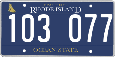 RI license plate 103077