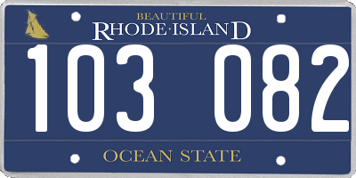 RI license plate 103082