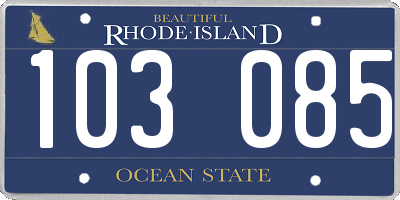 RI license plate 103085