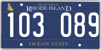 RI license plate 103089