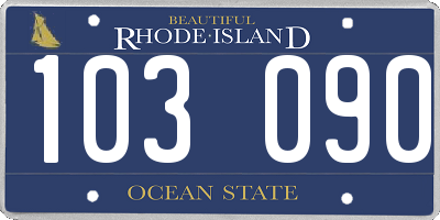 RI license plate 103090