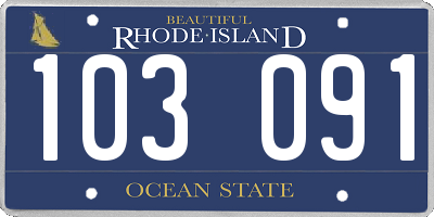 RI license plate 103091