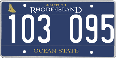 RI license plate 103095