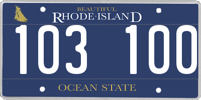 RI license plate 103100
