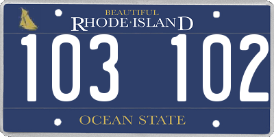 RI license plate 103102