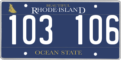 RI license plate 103106