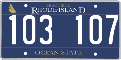 RI license plate 103107