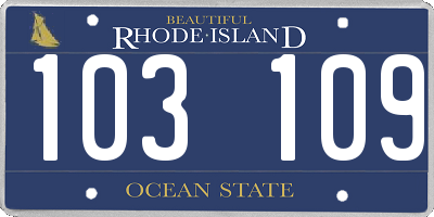 RI license plate 103109
