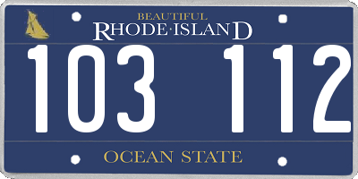 RI license plate 103112