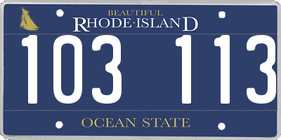 RI license plate 103113