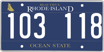 RI license plate 103118