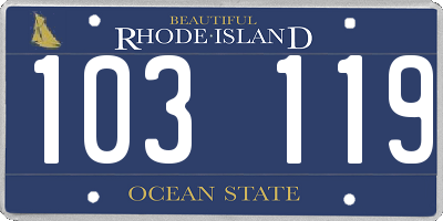 RI license plate 103119