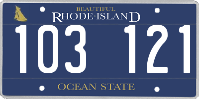 RI license plate 103121
