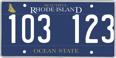 RI license plate 103123