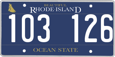 RI license plate 103126