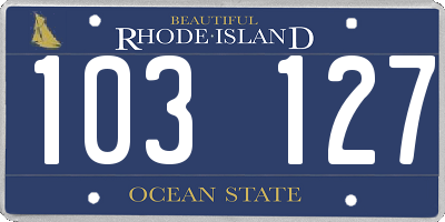 RI license plate 103127